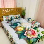 Water Proof China Premium 3D Design Bed Sheet King Size (7.8ft/6.8ft )