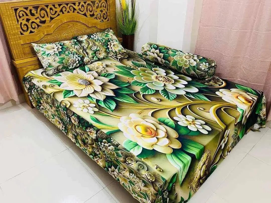 Water-Proof-China-Premium-3D-Design-Bed-Sheet-King-Size-7.8ft6.8ft-13 Water Proof China Premium 3D Design Bed Sheet King Size (7.8ft/6.8ft) - Image 1