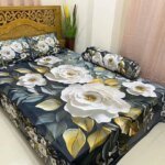 Water Proof China Premium 3D Design Bed Sheet King Size (7.8ft/6.8ft )