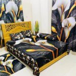 Water Proof China Premium 3D Design Bed Sheet King Size (7.8ft/6.8ft)