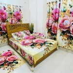 Water Proof China Premium 3D Design Bed Sheet King Size (7.8ft/6.8ft )