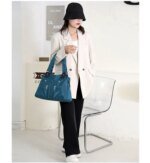 Women's Handbag Solid (Blue) - Image 6