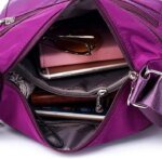 Women’s Nylon Waterproof Large Capacity Crossbody Bag (Purple) - Image 4