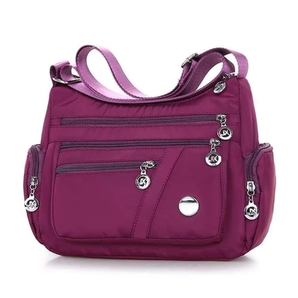 Womens-Nylon-Waterproof-Large-Capacity-Crossbody-Bag-Purple Women’s Nylon Waterproof Large Capacity Crossbody Bag (Purple) - Image 1