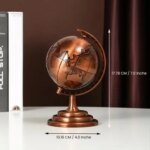 World Map 3D Rotating Glove Decoration Bronze   Color & Eiffel Tower Metal Showpiece Decoration Gift - Image 4