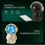 Wrader X808 Wireless Stereo Woofer Bass Cute Gift Astronaut Loud Portable Creative Active Bass Rgb Light Bluetooth Speaker - Image 4