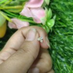 tiny crystal triangle earrings | - Image 4