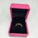 vibrant gold ring adorned with colorful gemstones, - Image 3