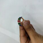 vibrant gold ring adorned with colorful gemstones, - Image 4