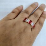 vibrant gold ring adorned with colorful gemstones - Image 2