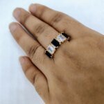 vibrant gold ring adorned with colorful gemstones. - Image 2