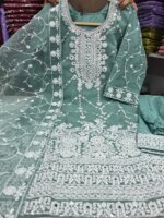 অর্গাঞ্জা ফেব্রিক্স এর চমৎকার থ্রি-পিস সেট - লাক্সারি পার্টি কালেকশন - Image 3