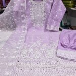 জর্জেট গর্জাস এমব্রয়ডারি থ্রি-পিস সেট - লাক্সারি পার্টি কালেকশন