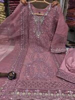 জর্জেট গর্জাস এমব্রয়ডারি থ্রি-পিস সেট - লাক্সারি পার্টি কালেকশন - Image 2