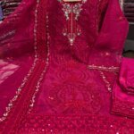 জর্জেট গর্জাস এমব্রয়ডারি থ্রি-পিস সেট - লাক্সারি পার্টি কালেকশন