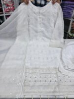 জর্জেট গর্জাস এমব্রয়ডারি থ্রি-পিস সেট - লাক্সারি পার্টি কালেকশন - Image 2