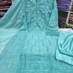 জর্জেট গর্জাস এমব্রয়ডারি থ্রি-পিস সেট - লাক্সারি পার্টি কালেকশন