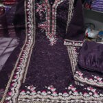 জর্জেট গর্জাস এমব্রয়ডারি থ্রি-পিস সেট - লাক্সারি পার্টি কালেকশন