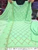 জর্জেট গর্জাস এমব্রয়ডারি থ্রি-পিস সেট - লাক্সারি পার্টি কালেকশন - Image 2