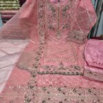 জর্জেট গর্জাস এমব্রয়ডারি থ্রি-পিস সেট - লাক্সারি পার্টি কালেকশন