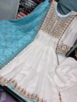 জর্জেট গর্জাস এমব্রয়ডারি থ্রি-পিস সেট - লাক্সারি পার্টি কালেকশন