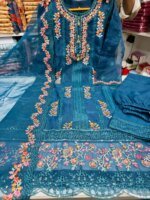 এমব্রয়ডারি থ্রি-পিস সেট - লাক্সারি পার্টি কালেকশন - Image 3