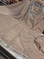 Premium Ivory Star Georgette Sharara Set for Women | Embroidery & Mirror Work 3 Piece Party Wear Dress - Image 3