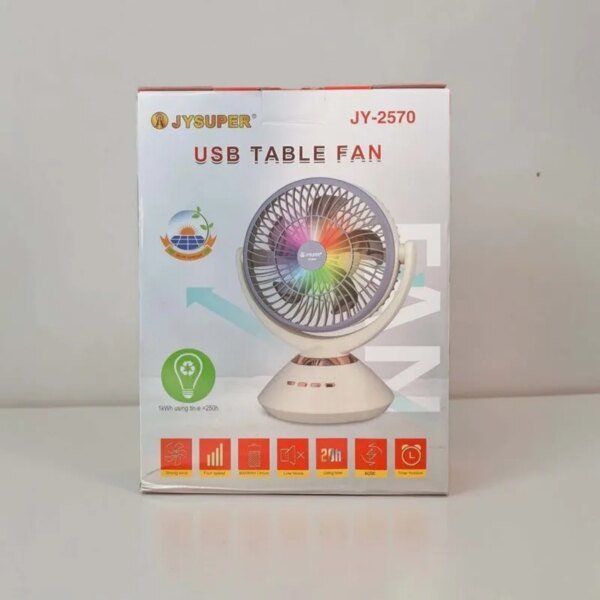 JYSUPER JY-2570 Rechargeable Fan with LED Light