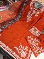 Premium Slav Cotton Embroidered 3 Piece Dress for Women | Boutique Salwar Kameez Set with Dupatta - Image 2