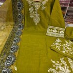 Premium Slav Cotton Embroidered 3 Piece Dress for Women | Boutique Salwar Kameez Set with Dupatta