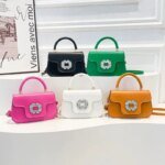 Luxury Mini Top Handle Handbag for Women – Elegant Rhinestone Buckle Crossbody Purse in Pink, Black, Green, White & Orange - Image 2