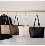 Minimalist Large Tote Bag for Women – Elegant Leather Shoulder Handbag for Work, Office & Everyday Use in Black, Beige & Cream - Image 8