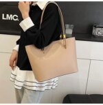 Minimalist Large Tote Bag for Women – Elegant Leather Shoulder Handbag for Work, Office & Everyday Use in Black, Beige & Cream - Image 11
