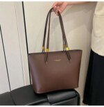 Minimalist Large Tote Bag for Women – Elegant Leather Shoulder Handbag for Work, Office & Everyday Use in Black, Beige & Cream - Image 12
