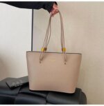 Minimalist Large Tote Bag for Women – Elegant Leather Shoulder Handbag for Work, Office & Everyday Use in Black, Beige & Cream - Image 14