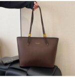 Minimalist Large Tote Bag for Women – Elegant Leather Shoulder Handbag for Work, Office & Everyday Use in Black, Beige & Cream - Image 15