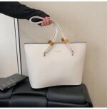 Minimalist Large Tote Bag for Women – Elegant Leather Shoulder Handbag for Work, Office & Everyday Use in Black, Beige & Cream - Image 17