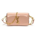 Luxury Patent Leather Chain Clutch Bag for Women – Elegant Mini Shoulder Crossbody Purse with Gold Chain Strap in White,Silver & Pink - Image 5