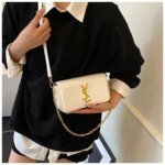 Luxury Patent Leather Chain Clutch Bag for Women – Elegant Mini Shoulder Crossbody Purse with Gold Chain Strap in White,Silver & Pink - Image 10
