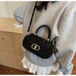 Elegant Mini Top Handle Handbag for Women – Chic Crossbody Purse with Gold Lock Closure in Pink, Green & Beige - Image 12
