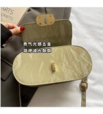 Elegant Mini Top Handle Handbag for Women – Chic Crossbody Purse with Gold Lock Closure in Pink, Green & Beige - Image 11