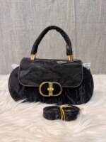 Elegant Mini Top Handle Handbag for Women – Chic Crossbody Purse with Gold Lock Closure in Pink, Green & Beige - Image 16