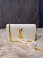 Luxury Patent Leather Chain Clutch Bag for Women – Elegant Mini Shoulder Crossbody Purse with Gold Chain Strap in White,Silver & Pink - Image 4