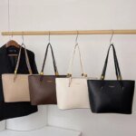 Minimalist Large Tote Bag for Women – Elegant Leather Shoulder Handbag for Work, Office & Everyday Use in Black, Beige & Cream