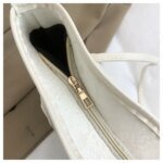 Large Tote Bag with Scarf Detail – Stylish Python Texture Shoulder Bag for Women (Brown, White, Silver, Black) - Image 13