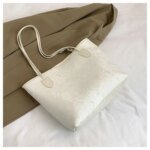 Large Tote Bag with Scarf Detail – Stylish Python Texture Shoulder Bag for Women (Brown, White, Silver, Black) - Image 14