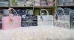 Elegant Floral Pattern Tote Bag with Scarf – Large Capacity Fashion Handbag for Women (Pink, Black, White, Silver) - Image 6