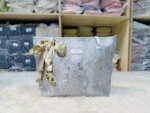 Large Tote Bag with Scarf Detail – Stylish Python Texture Shoulder Bag for Women (Brown, White, Silver, Black) - Image 4