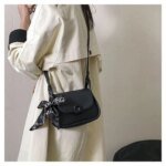 Trendy Mini Crossbody Bag for Women with Silk Scarf – Stylish Flap Shoulder Purse in Cream, Beige & Pink - Image 10