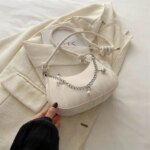 Trendy Mini Shoulder Bag with Chain Detail – Cute Y2K Style Handbag for Women (Black, Green, White) - Image 10